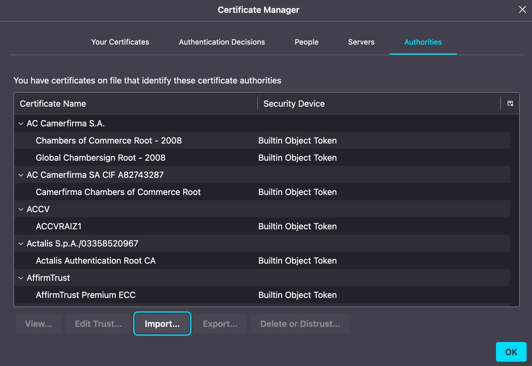 Certificate manager